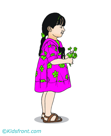 Girl With Flowers Coloring Pages